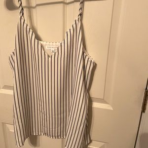 Socialite white and black striped tank